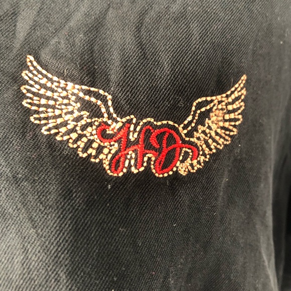 Women’s Tori Richards vintage Harley Davidson top, shirt, 100 % silk - Picture 3 of 6